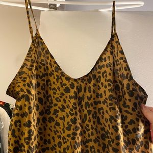 Animal print slip dress